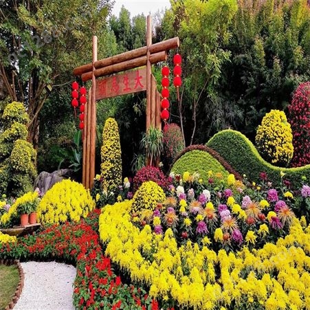 大型立体造型城市园林户外场地植物手工景观 立体花坛绿雕厂家