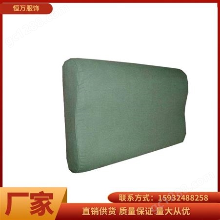 恒万服饰厂家 军训学生学校 军绿色硬质棉枕头 硬质枕柔软透气